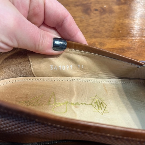 Martin Dingman men’s Made in Italy brown leather woven loafers size 11 - Picture 10 of 11